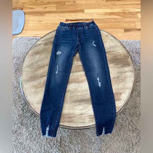 GRACE & LACE skinny JEANS/JEGGINGS sz SMALL pull on elastic waist - Picture 2 of 2